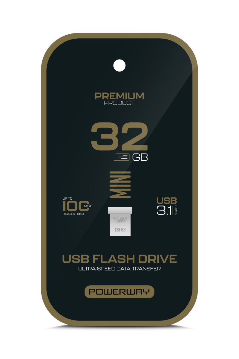 Powerway 32 GB USB 3.1 Flash Bellek Siyah Altin